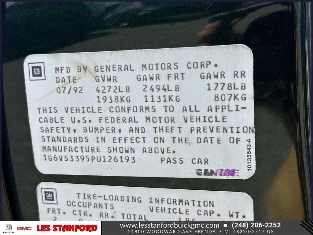 1993 Cadillac Allante' 2DR COUPE CONV