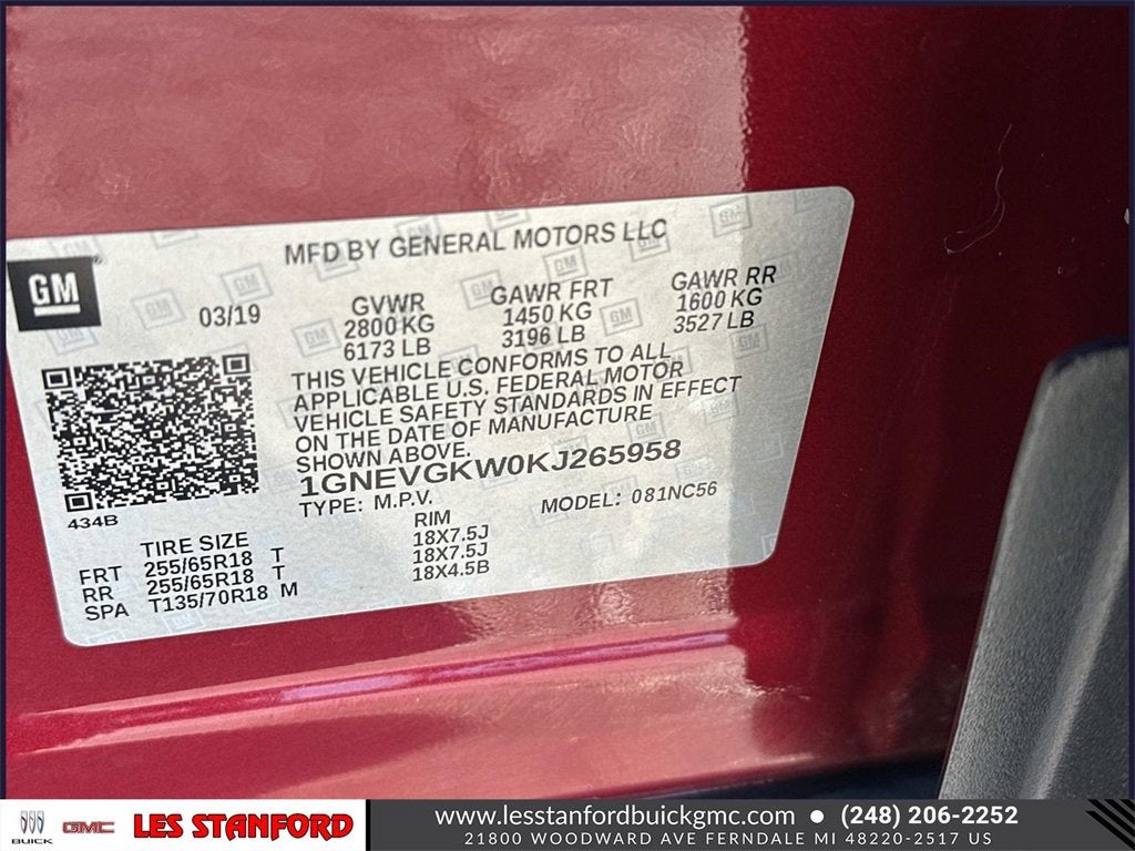 2019 Chevrolet Traverse LT Cloth