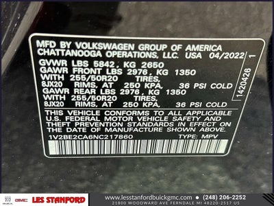2022 Volkswagen Atlas Cross Sport 3.6L V6 SEL