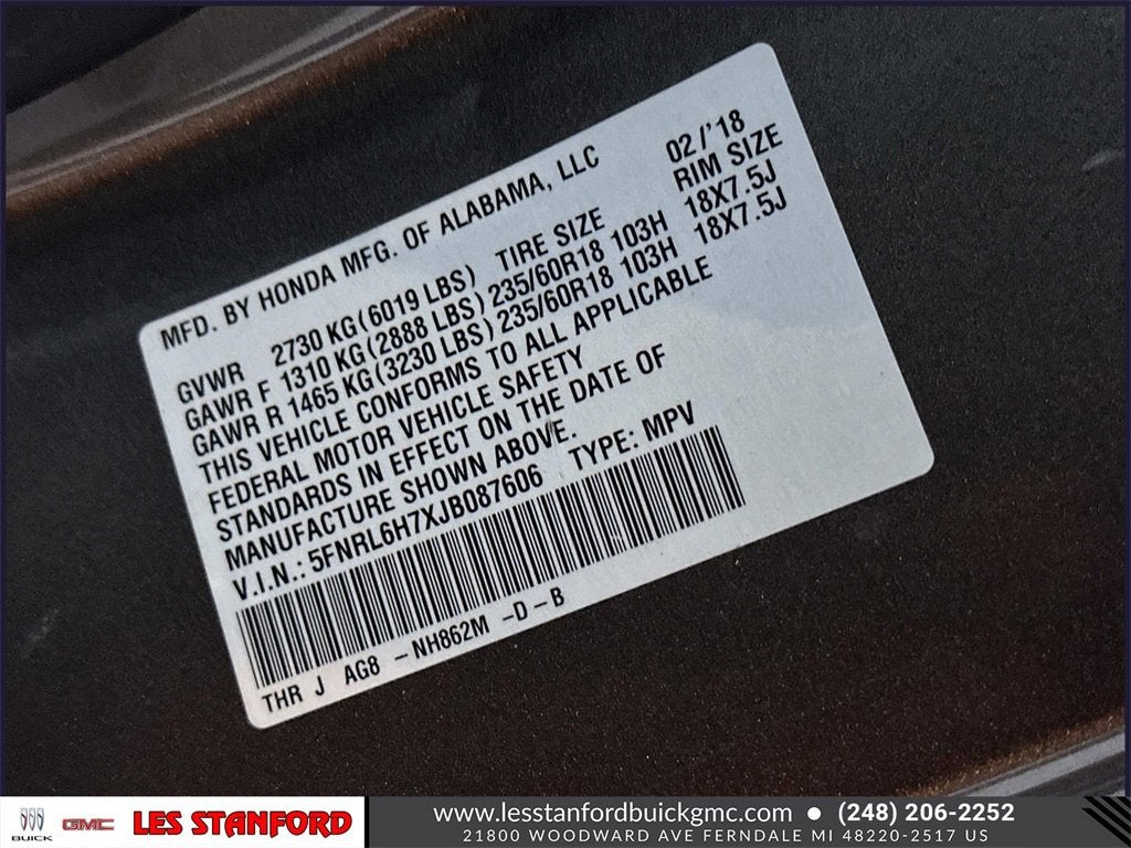 2018 Honda Odyssey EX-L