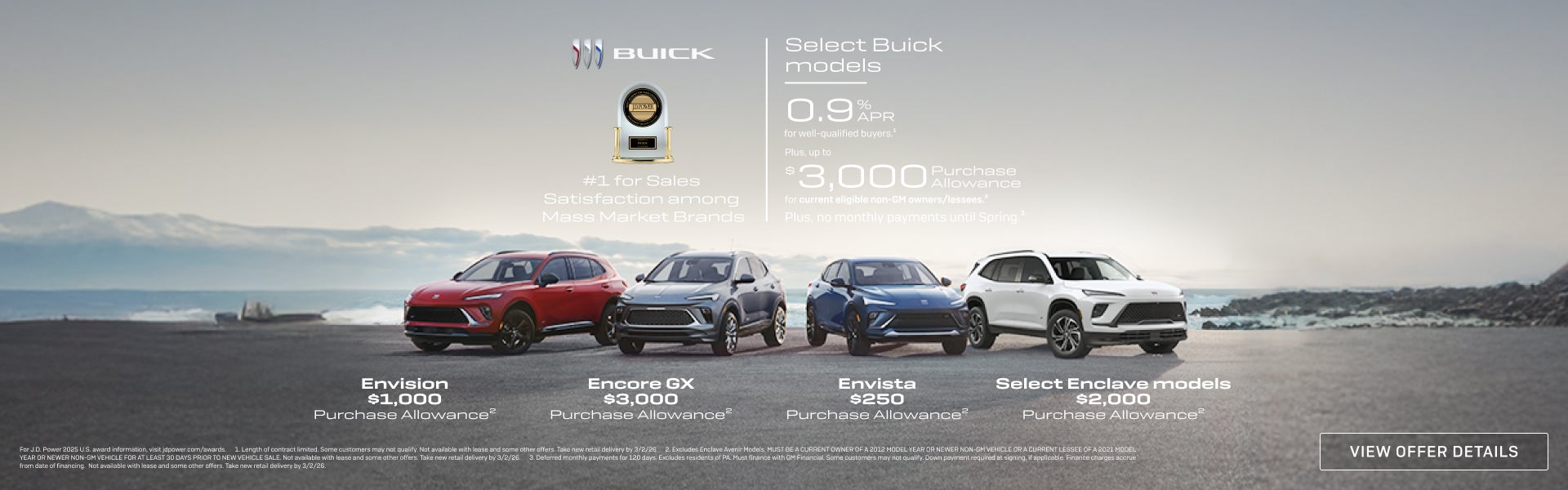 0.9% APR 
FOR WELL-QUALIFIED BUYERS.1

Plus, up to $3,000 PURCHASE ALLOWANCE for current eligible...